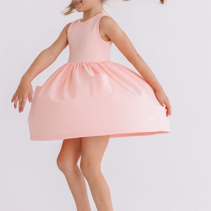 Peach Tank Pocket Twirl Dress - Dashing Nova