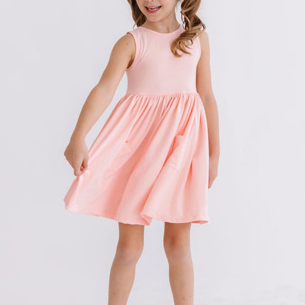 Peach Tank Pocket Twirl Dress - Dashing Nova