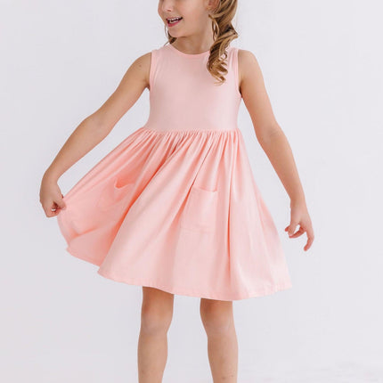 Peach Tank Pocket Twirl Dress - Dashing Nova