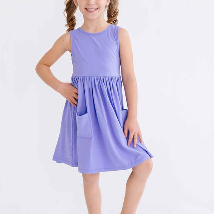 Periwinkle Pocket Tank Twirl Dress