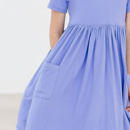 Periwinkle S/S Pocket Twirl Dress - Dashing Nova