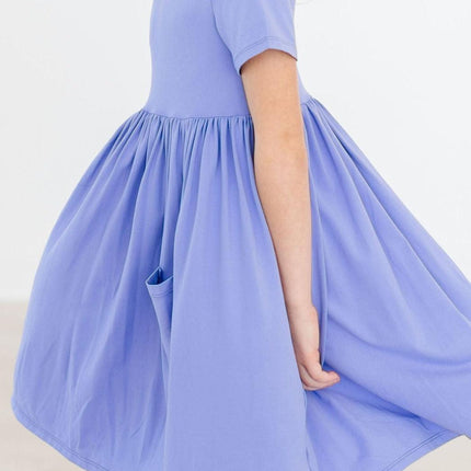 Periwinkle S/S Pocket Twirl Dress - Dashing Nova
