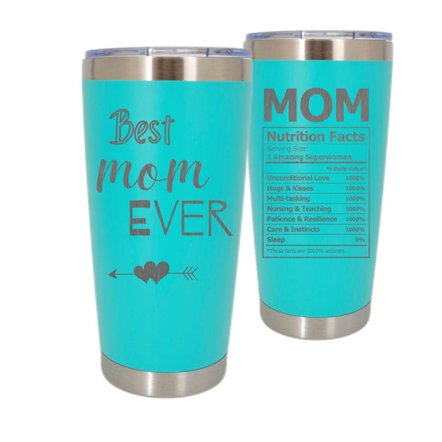 Personalized Best Mom Ever Tumblers, 20oz Stainless Steel Insulated, Birthday Mothers Day Christmas Gifts for Moms