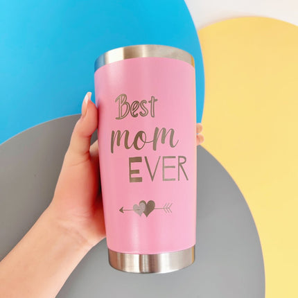 Personalized Best Mom Ever Tumblers, 20oz Stainless Steel Insulated, Birthday Mothers Day Christmas Gifts for Moms