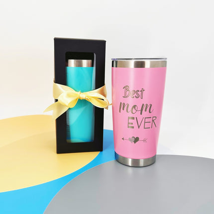 Personalized Best Mom Ever Tumblers, 20oz Stainless Steel Insulated, Birthday Mothers Day Christmas Gifts for Moms