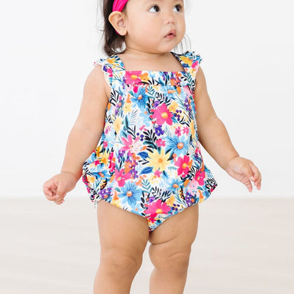 Petal Paradise Ruffle Cross Back Romper - Dashing Nova