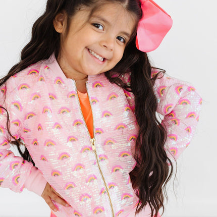 Pink Rainbow Sequin Jacket - Dashing Nova