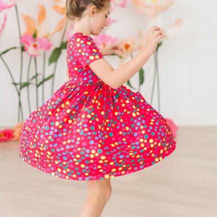 Polka Dot Party S/S Pocket Twirl Dress - Dashing Nova