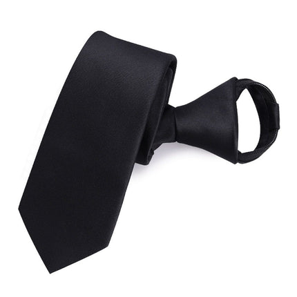 Pre-Tied Quick Knot Zipper Necktie Polyester Men's Adjustable Business Fashion Suit Accessory