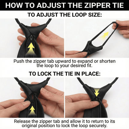 Pre - Tied Quick Knot Zipper Necktie Polyester Men's Adjustable Business Fashion Suit Accessory