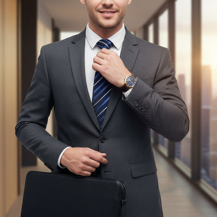 Pre - Tied Quick Knot Zipper Necktie Polyester Men's Adjustable Business Fashion Suit Accessory