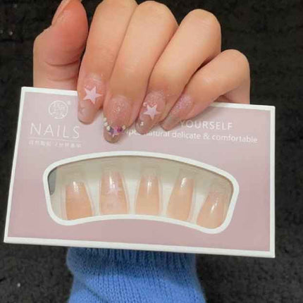 Luxury Full Cover Press-On Nails, 24-Piece Artificial Nail Set