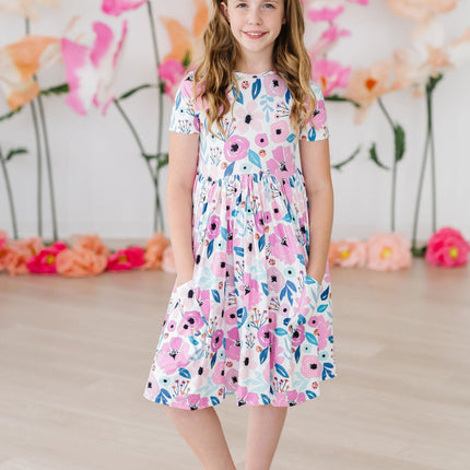 Pretty in Purple S/S Pocket Twirl Dress - Dashing Nova