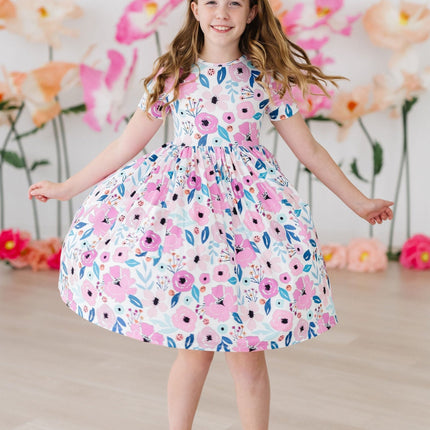 Pretty in Purple S/S Pocket Twirl Dress - Dashing Nova