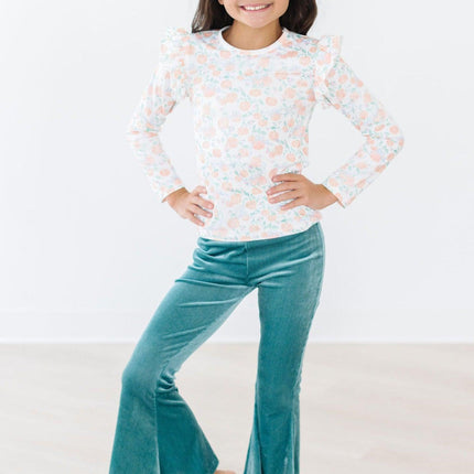 Pretty Pumpkins L/S Ruffle Tee - Dashing Nova