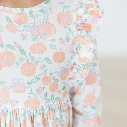 Pretty Pumpkins Ruffle Twirl Dress - Dashing Nova