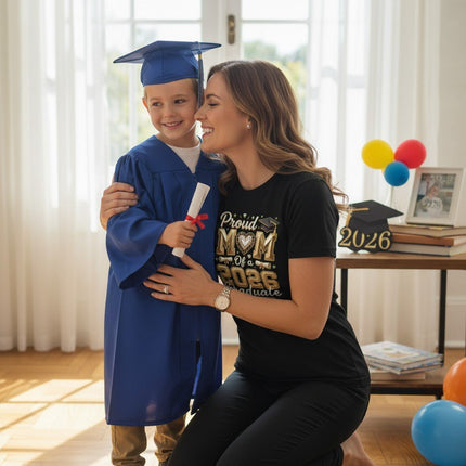Proud Mom 2026 Graduate T-Shirt 100% Cotton Graduation Gift