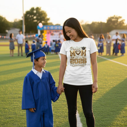 Proud Mom 2026 Graduate T-Shirt 100% Cotton Graduation Gift