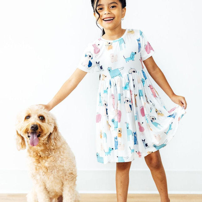 Puppy Pals S/S Pocket Twirl Dress - Dashing Nova