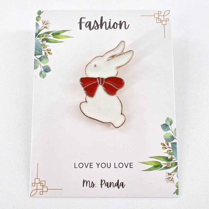 Kawaii Bunny Enamel Pin for Outfits, Backpacks, and Accessories