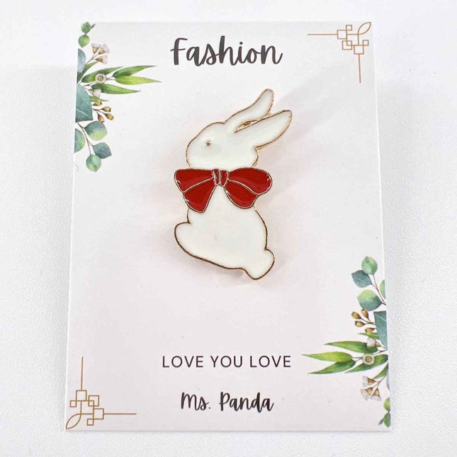 Kawaii Bunny Enamel Pin for Outfits, Backpacks, and Accessories