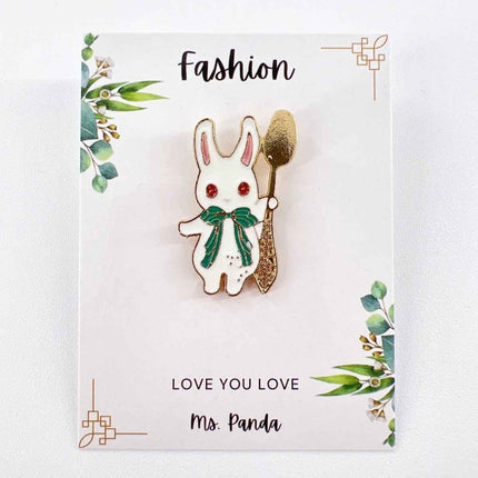 Kawaii Bunny Enamel Pin for Outfits, Backpacks, and Accessories