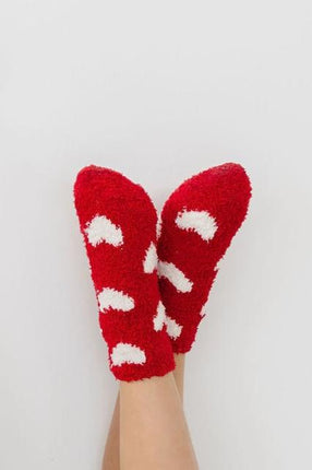 Red/Coconut Heart Cozy Socks - Dashing Nova