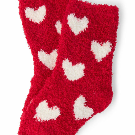 Red/Coconut Heart Cozy Socks - Dashing Nova