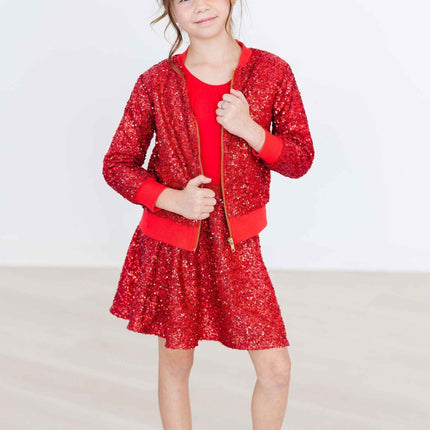 Red Sequin Twirl Skort