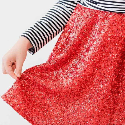 Red Sequin Twirl Skort