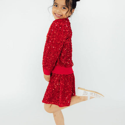 Red Velvet Sequin Jacket - Dashing Nova
