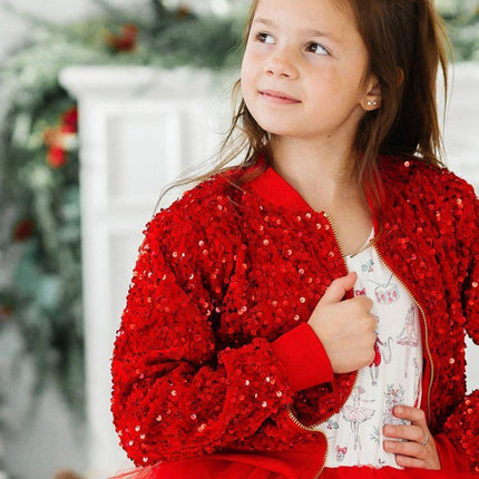 Red Velvet Sequin Jacket - Dashing Nova