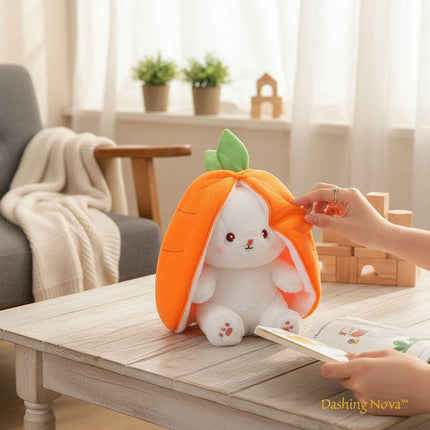 Reversible Strawberry Bunny Plush Toy Soft Polyester Kids Easter Basket Stuffer Gift Birthday Surprise for Girls and Boys