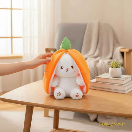 Reversible Strawberry Bunny Plush Toy Soft Polyester Kids Easter Basket Stuffer Gift Birthday Surprise for Girls and Boys