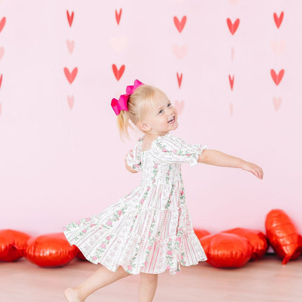 Rosebud Bows Smocked Ruffle Dress - Dashing Nova