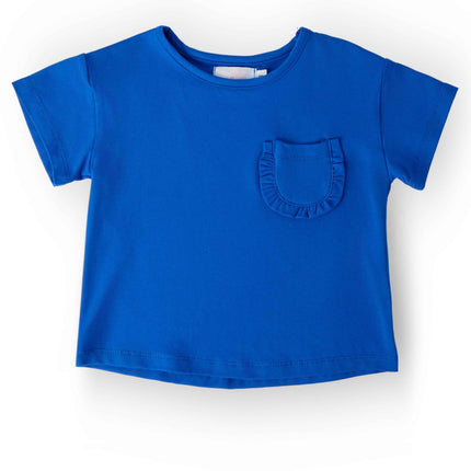 Royal Blue Ruffle Pocket Tee