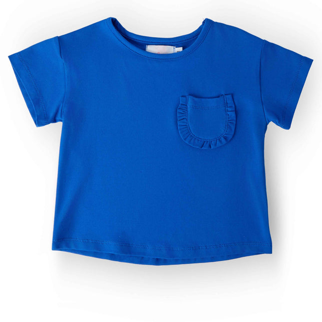 Royal Blue Ruffle Pocket Tee