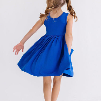 Royal Blue Tank Pocket Twirl Dress - Dashing Nova