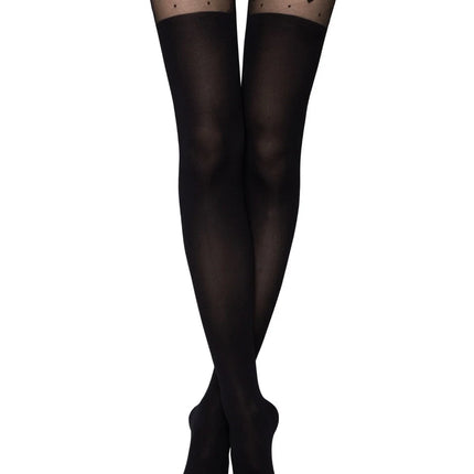 Conte Karmen 20/50 Den - Fantasy Women's Tights with imitation golfs, hearts & dots pattern (21S-2SP)