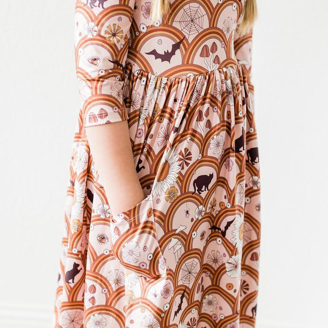 SALE Hocus Pocus 3/4 Sleeve Pocket Twirl Dress - Dashing Nova