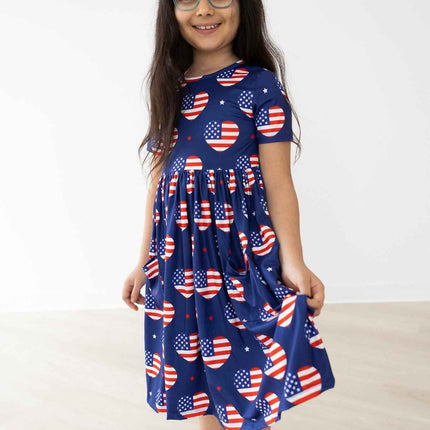 SALE I Heart the USA S/S Pocket Twirl Dress
