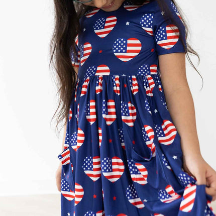 SALE I Heart the USA S/S Pocket Twirl Dress