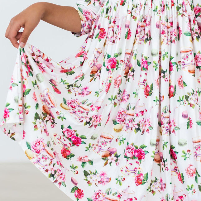 SALE Macarons & Tea Ruffle Twirl Dress - Dashing Nova