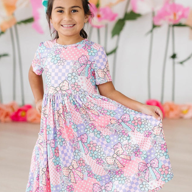 Patchwork Princess S/S Pocket Twirl Dress - Dashing Nova