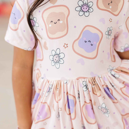 Peanut Butter Jelly Time S/S Pocket Twirl Dress