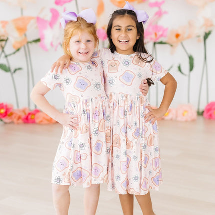 Peanut Butter Jelly Time S/S Pocket Twirl Dress - Dashing Nova