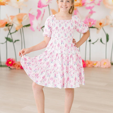 Rose Garden Smocked Ruffle Dress - Dashing Nova