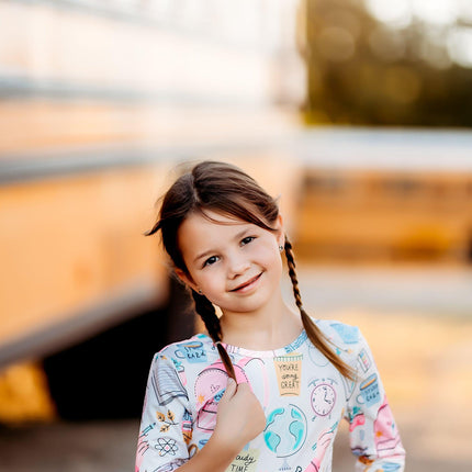 School is Cool 3/4 Sleeve Pocket Twirl Dress - Dashing Nova