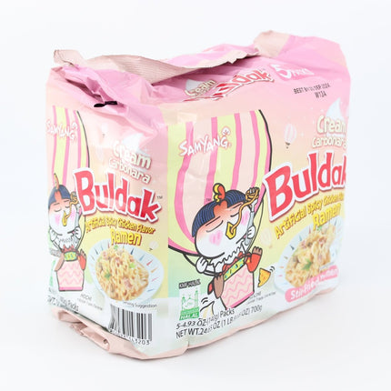 Samyang Buldak Ramen Carbonara and Cream Spicy Chicken Flavor Instant Noodles - 10 Packs Food