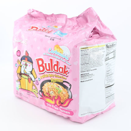 Samyang Buldak Ramen Carbonara and Cream Spicy Chicken Flavor Instant Noodles - 10 Packs Food
